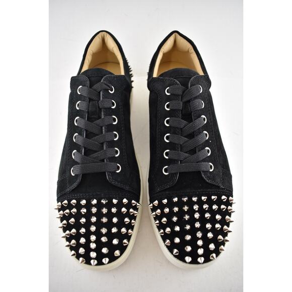Christian Louboutin Men Seavaste 2 Flat Black Silver Spike Low Top Sneaker 44 11 - Picture 6 of 12